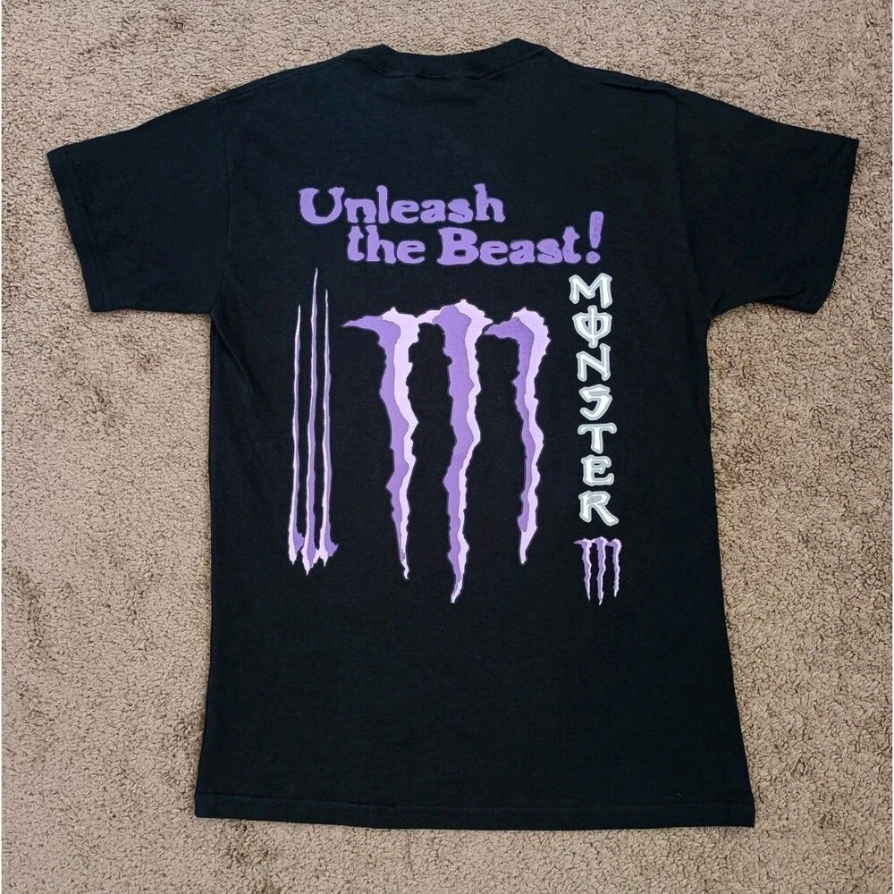 Monster Energy T-Shirt Kid's Size Large Graphic Print Black Shirt